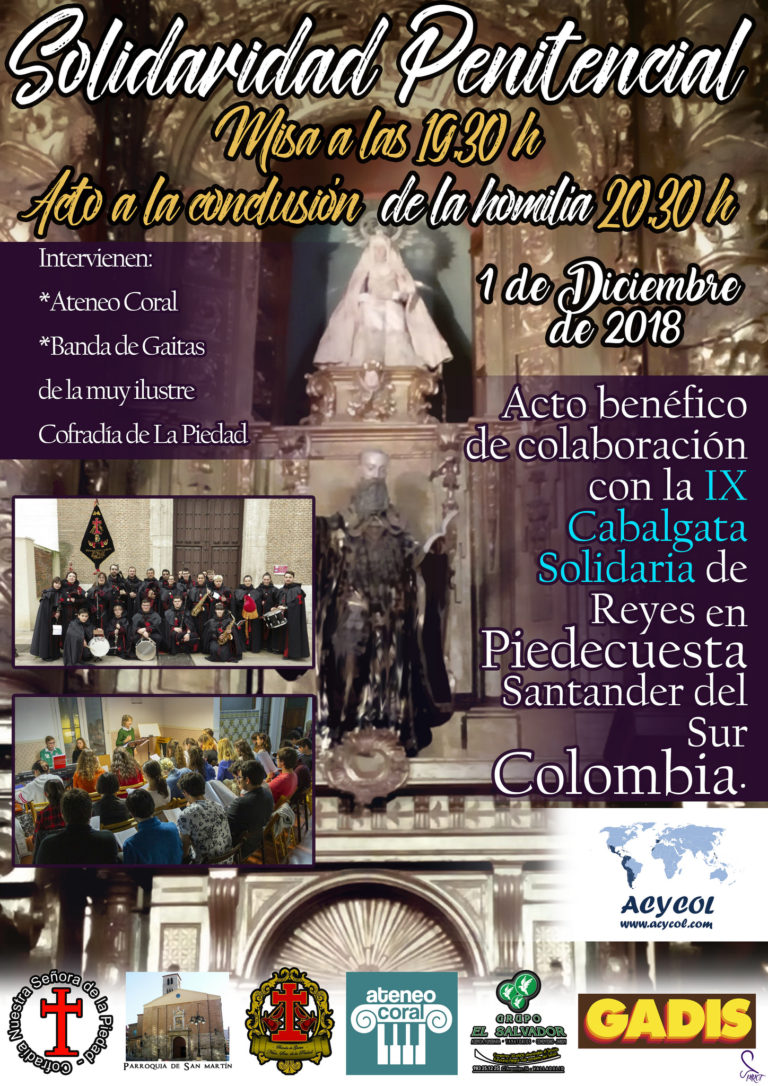 Acto Solidario a beneficio de la IX Cabalgata Solidaria de ACYCOL en Colombia. 1 de diciembre de 2018. Iglesia de San Martín y San Benito el Viejo.