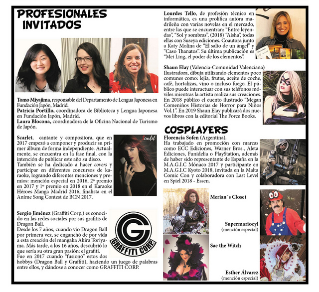 XIII Salón del Cómic y Manga de Castilla y León. Profesionales y Cospalyers invitados.