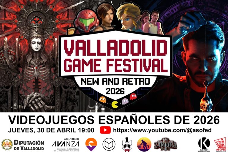 XIII NEW & RETRO VALLADOLID GAME FESTIVAL JUEVES 30 DE ABRIL A LAS 19H CANAL DE YOUTUBE ASOFED
